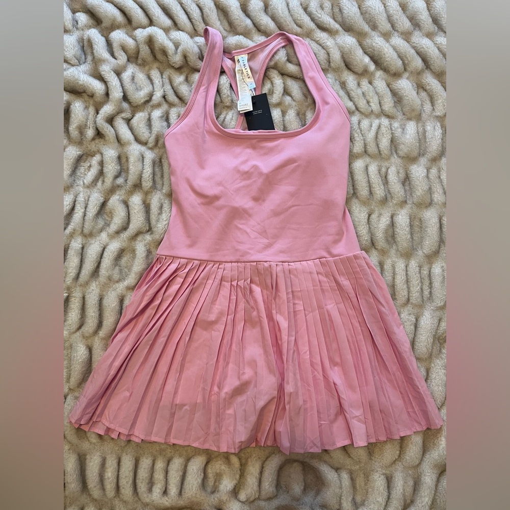 Fabletics Pink Hot Shot Pleated Athletic Tennis Dress
